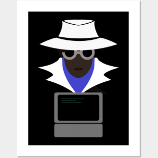 Lady White (Afro W/Computer): A Cybersecurity Design Posters and Art